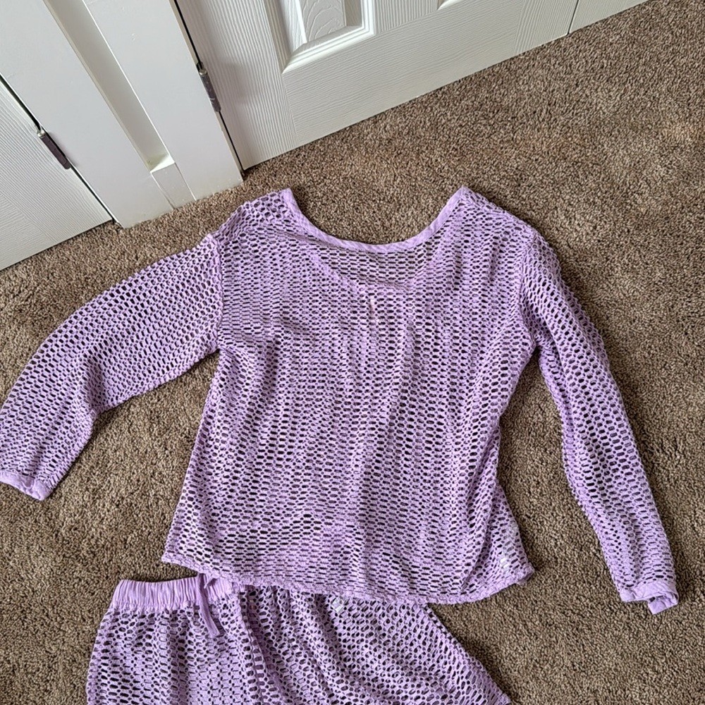 Free People Lavender Knit Swim Coverup Set - Picture 2 of 4